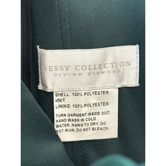 Dessy Collection NWT 3D Embroidered Off Shoulder Green Dress Formal Cocktail 0 - Picture 5 of 8
